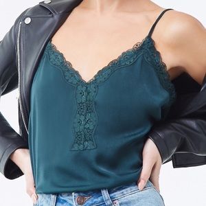 Scalloped Floral Lace Cami (Teal)